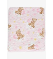 Breeze Golden Yenidoğan Bebek Battaniyesi Emboss Kabartma Ayıcık Desenli Pembe