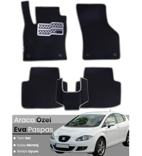 SEAT LEON 1P (2006-2012) Uyumlu EVA Paspas Tam Set–Oto Paspas,Araca Özel,Kolay Montaj