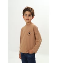 Toontoy Erkek Çocuk Baskılı Tişört (Kahverengi)
