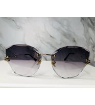 Kadın Kristal Kesim Füme Renk Cat Eye Güneş Gözlüğü