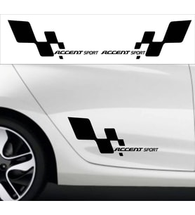 accent era sport bayraklı sticker seti 2 adet kelebek cam