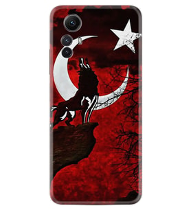 Xiaomi Redmi Note 12S Kılıf Resimli Desenli Baskılı Silikon Wolf and Moon 2 1381