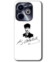 İnfinix Hot 40i Kılıf HD Desen Baskılı Kılıf - Kemal Atatürk İmza