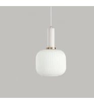 Rsylight Rustik Dekoratif Metal Modern Beyaz Opal Beyaz Camlı Tekli  Avize