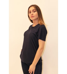 Rich Kadın Organik Bisiklet Yaka T-shirt %100 Pamuk Tişört