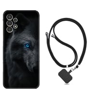 Samsung Galaxy M14 Kılıf Resimli Boyun Askılı İpli Desenli Silikon Series Dark Wolfs 1834