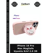 iPhone 16 Pro Max MagSafe Uyumlu Kılıf 2.0 3D Akıllı Kapak Kedi Resimli Telefon Muhafaza