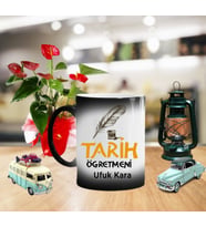 Fotoğraf Baskılı Tarih Öğretmeni Sihirli Kupa Bardak TR4