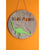 Dekoratif Kids Room Yeşil Dinozorlu Lake Çocuk Odası Kapı & Duvar Süsü (Karışık)
