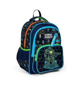 CORAL HIGH 33246 LACİVERT ROBOT DESENLİ ÜÇ BÖLMELİ SIRT ÇANTASI