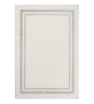 Hoom Rugs Akik 8603 Krem Modern Makine Halısı (Krem-Gümüş)