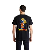 Erkek Anime Karakteri Baskılı Pamuklu Tişört Spiky Saçlı Kahramanı Enerjetik Duruş Dinamik Grafik
