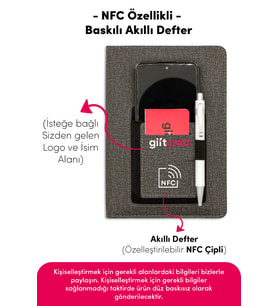 Kişiye Özel NFC Çipli Termo Deri Defter – Cepli, Tarihsiz ve Özelleştirilebilir