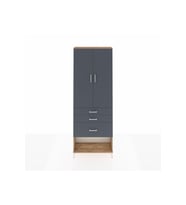 Arges Dolap 3 Raflı 3 Çekmeceli 2 Kapaklı 88x30x243 Çam-Antrasit