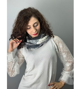 FÜME RENKLİ TRİKO KADIN FULAR BOYUNLUK ATKI 80X50 CM