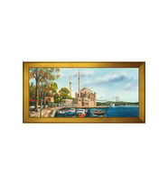 Ortaköy Camii Motifli Kanvas Tablo 50 x 70 cm Gold Çerçeve