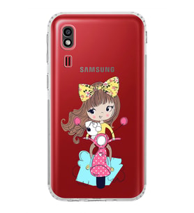 Samsung Galaxy A2 Core  Kamera Korumalı  Kapak Vespagirl Tasarımlı  Şeffaf Kılıf