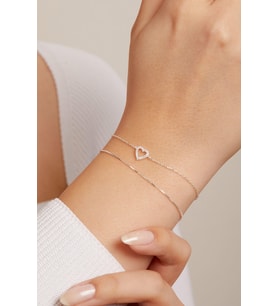 Elika Silver 925 Ayar Gümüş Kalp Model İkili Set