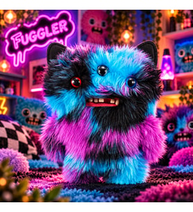 Fuggler Butt Ugly Pets 22 CM Mavi Mor Renkli Dişli Peluş Oyuncak