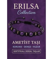 Sertifikalı Ametist ve Terahertz Taşı Bileklik – Huzur, Koruma ve Odakla Dengeli Şıklık (Çok Renkli)