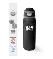 CORAL HIGH 38516 KIDS SİYAH KAMUFLAJ DESENLİ PİPETLİ VE DİREKT İÇİM ÇELİK TERMOS 800ML