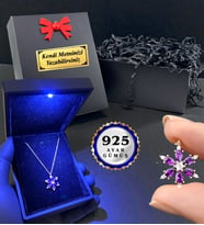 Işıklı Kutusunda 925 Ayar Gümüş Kolye Kişiye Özel Kutusunda Farklı Kolye Seçenekleri (Model 1)