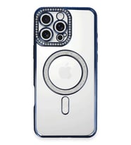 iPhone 16 Pro Max Kılıf Joke Simli Magneticsafe Kılıf - Lacivert