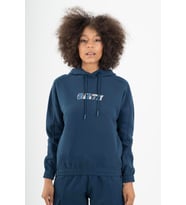 Maraton Sportswear Comfort Kadın Kapşonlu  Uzun Kol Basic Navy Sweatshirt 22973