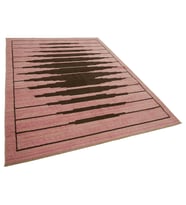 Pembe Halı Modern Stil Geometrik Desenli El Dokuma Yün Pamuk Oturma Odası Halısı