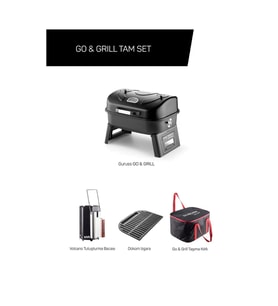 ReHome Guruss Go & Grill Barbekü Mangal Tam Set (Siyah)