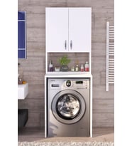 Üst Dolaplı Çok Amaçlı Çamaşır Makinesi Dolabı Beyaz