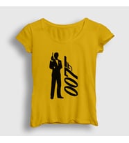 Presmono Kadın Sarı Tuxedo Film James Bond T-Shirt 258483tt (Sarı)