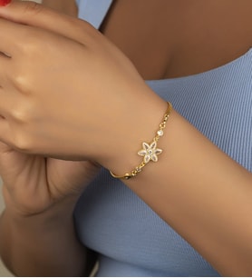 Saklı Takı 925 Ayar Gümüş Lotus Çiçeği Bileklik