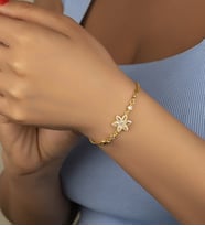 Saklı Takı 925 Ayar Gümüş Lotus Çiçeği Bileklik