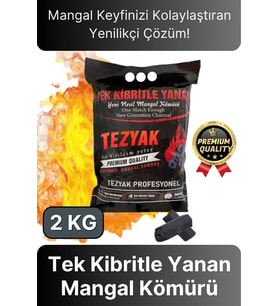 Özel Üretim Pratik Kullanımlı Piknik Odun Çıra Gerektirmeyen Tek Kibritle Yanan Mangal Kömürü 2 KG