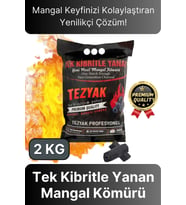 Özel Üretim Pratik Kullanımlı Piknik Odun Çıra Gerektirmeyen Tek Kibritle Yanan Mangal Kömürü 2 KG