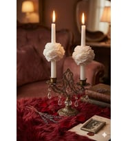 Şakayıklı Şamdan 2'li Mum - Mumelia Candles Doğal Soya Kutulu Dekoratif Mum - Beyaz