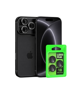 Apple iPhone 18 Pro Raze Metal Kamera Lens - Siyah