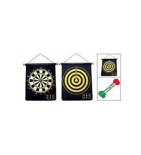 Mıknatıslı 6 Oklu Büyük Boy Dart Oyunu (Ekru-Siyah)