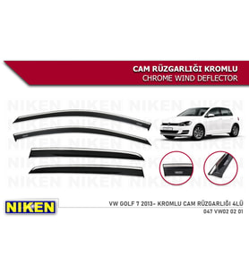 VOLKSWAGEN GOLF 7 2013 2014 2015 2016 2017 2018 2019 2020  MODEL KROMLU CAM RÜZGARLIĞI NİKEN
