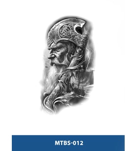 MTBS-018 ORTA BOY YAŞLI SAVAŞCI VE YELKENLİ GEMİ DESEN GEÇİCİ DÖVME-TATTO