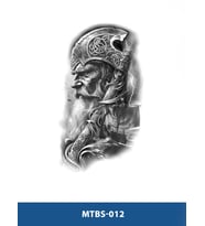 MTBS-018 ORTA BOY YAŞLI SAVAŞCI VE YELKENLİ GEMİ DESEN GEÇİCİ DÖVME-TATTO
