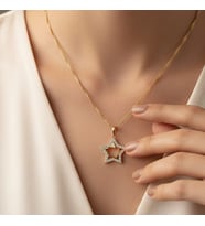 XUPİNG JEWELRY YILDIZ TAŞLI MODEL KOLYE (Altın)