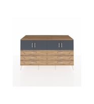 Kronos Konsol 2 Raflı 6 Çekmeceli 4 Kapaklı 176x59x99 Çam-Antrasit/Çam