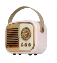 Mikado MD-24BT Echoes 3W 800mAh Pembe Usb+TF Kart+Bluetooth Destekli Klasik Retro Müzik Kutusu