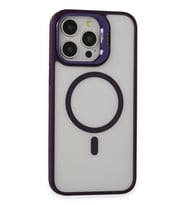 iPhone 14 Pro Kılıf Roblox Lens Magsafe Standlı Kapak - Derin Mor