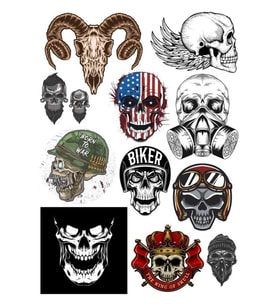 Kuru Kafalar Sticker Set-1 14 Parça Telefon, Tablet, Defter, Laptop Sticker