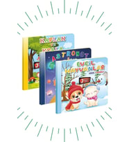 3 Boyutlu, Hareketli Kitaplar 3'lü Set Pop-up Kitaplar 2 - Kaplan ,astronot Evcil