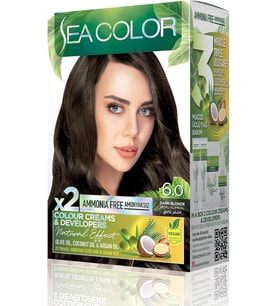 Sea Color Amonyaksız, Vegan, Doğal, Besleyici Kalıcı Saç Boyası%100 Beyaz Kapama (1 Paket 2 X 50 Ml