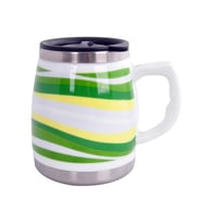 Andoutdoor AND325A İçi Çelik Dışı Desenli Seramik Kupa Mug